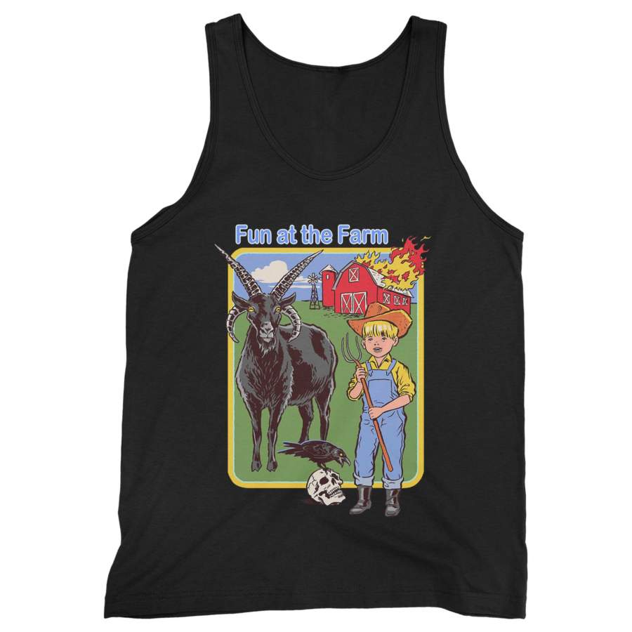 Fun At The Farm Funny Retro Man’s Tank Top