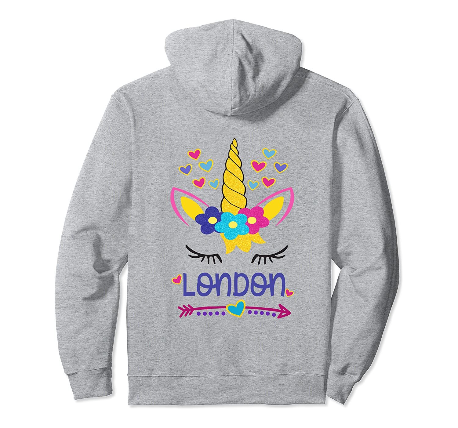 London Unicorn Hearts Flowers Arrow Girls Personalized Gift Pullover Hoodie, T-Shirt, Sweatshirt, Tank Top, Racerback, Dolman