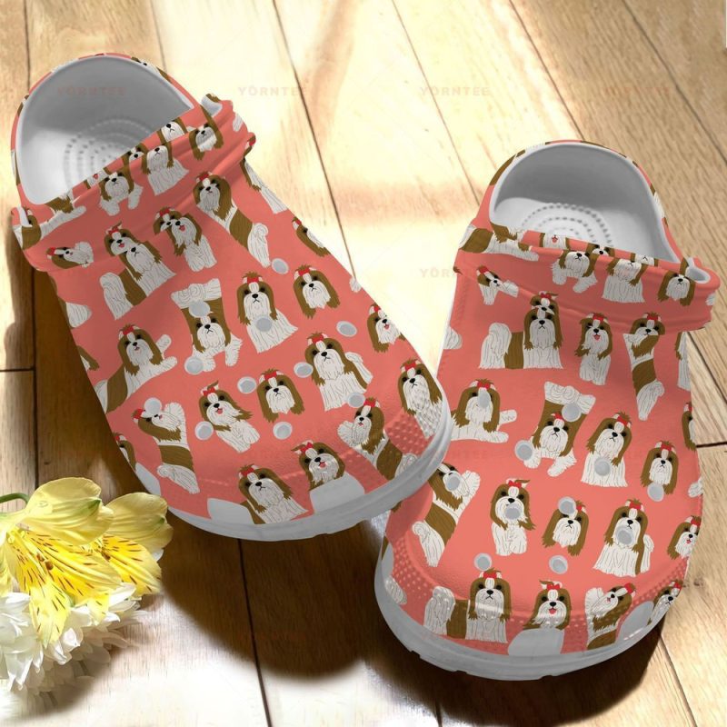 Cute Shih Tzu Cute Dog 2 Gift For Lover Rubber clog Shoes Comfy Footwear