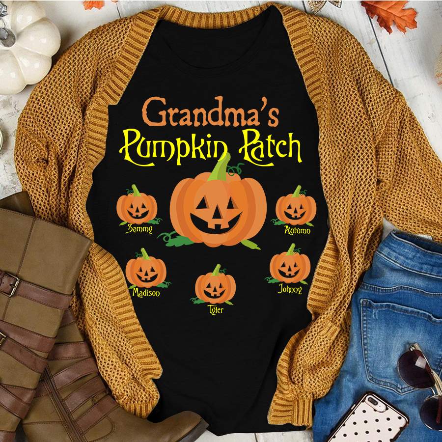 Personalized Grandma’s Pumpkin Patch Kids Names Shirt