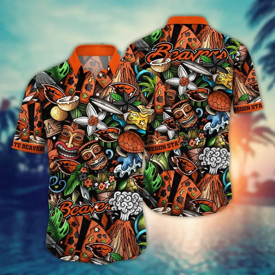 Oregon State Beavers Ncaa Flower Aloha Hawaiian Shirt 6, Ncaa Hawaiian Shirt