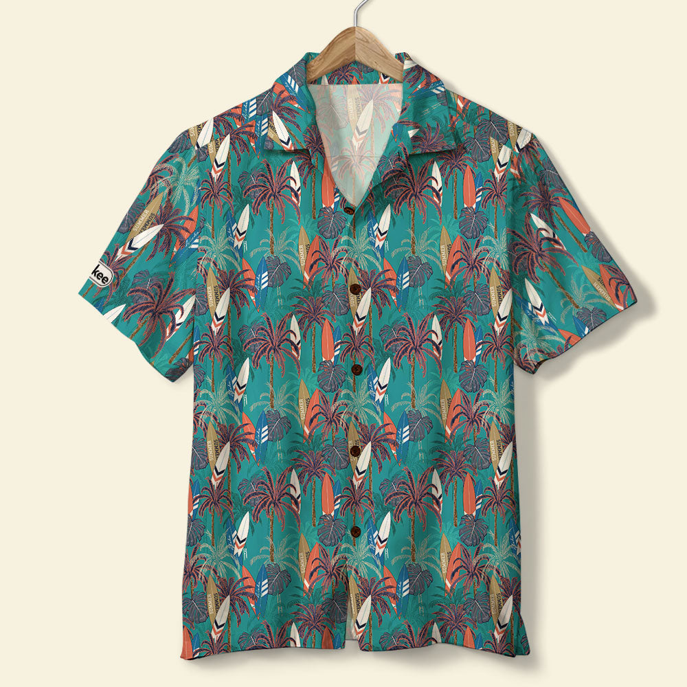 Surfing Hawaii Shirt Custom Palm Trees Background Ha10626