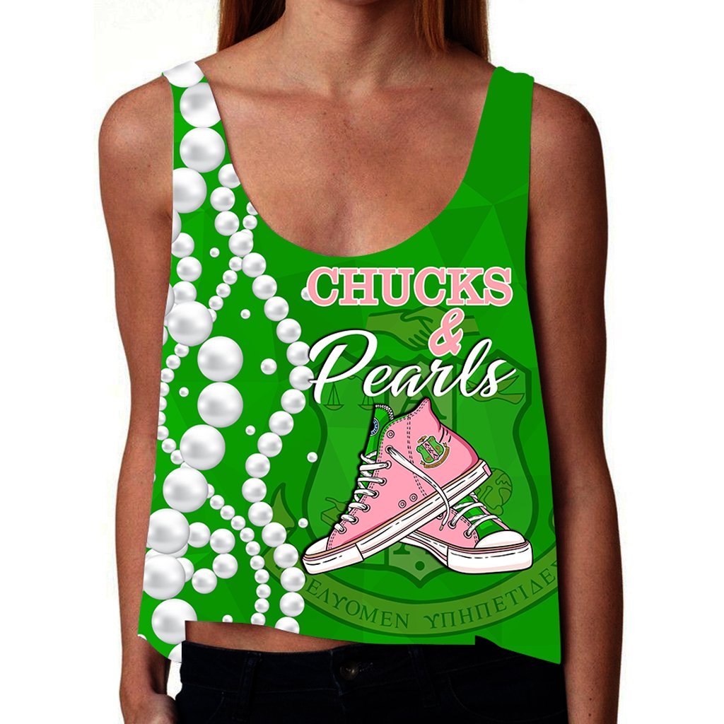 Wonder Print Tank Top – Alpha Kappa Alpha K.H Pearls Croptop Tank Top