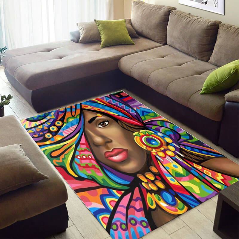 Cool African Style Rugs Beautiful Afrocentric Afro Girl African Large Rug African Style Decor WBG4009