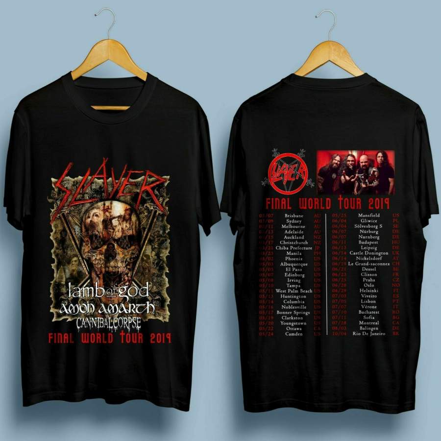 SLAYER The Final World Tour 2019 with dates T-Shirt Size S-5XL