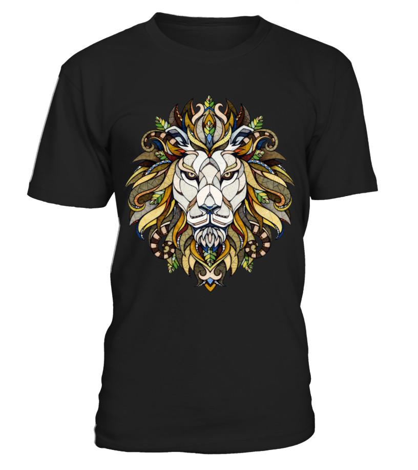 T-Shirt Lion  Animal Poker T Shirts C-Vem74