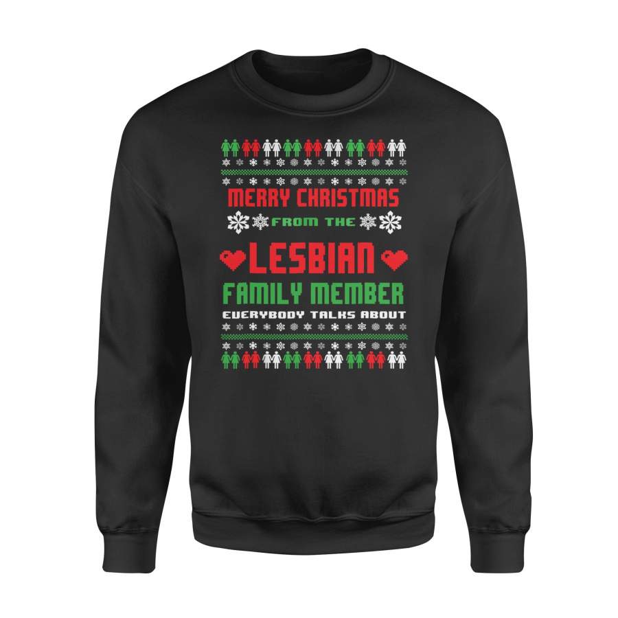 Merry Christmas Funny Lesbian Ugly Christmas Sweater Shirt – Standard Fleece Sweatshirt