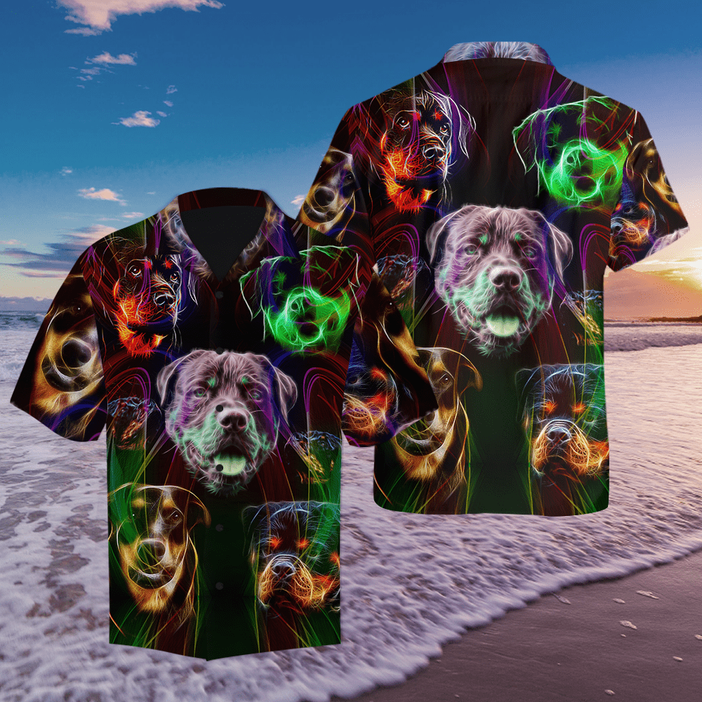 Rottweiler Colorful Tropical Leaves Hawaiian Shirt – For Men And Women