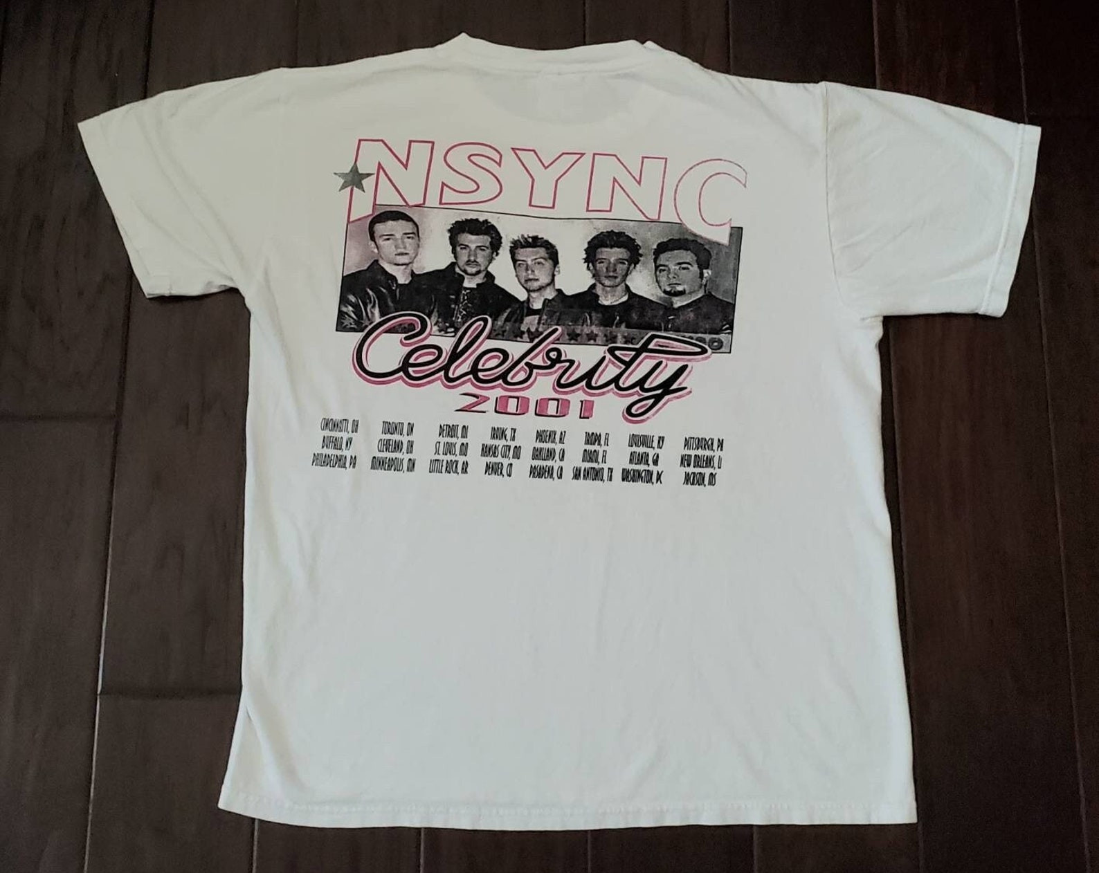 Vtg 2001 Nsync Celebrity Concert Tour Pop Music Boy Band Fan  Tee T Shirt