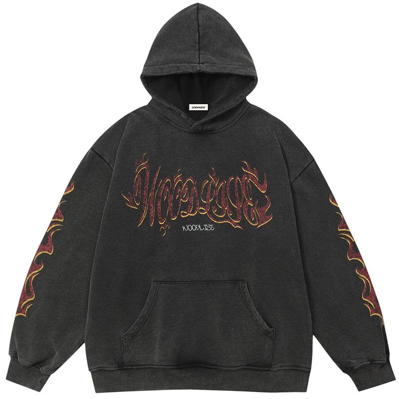 Lemandik High Street Hoodie Flame Letter