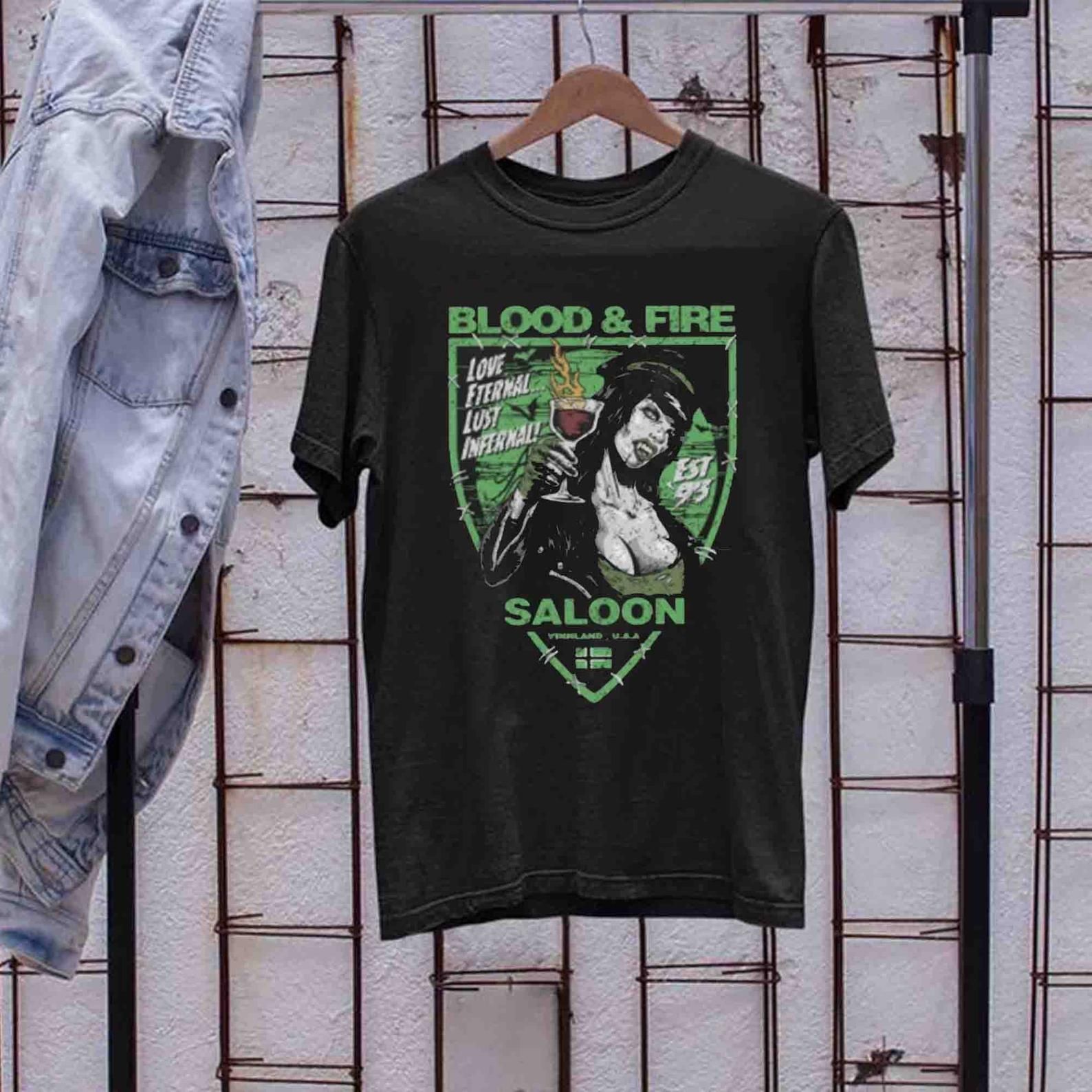 Blood Fire Saloon Tee Type O Negative Peter Steele Light Version Type O Negative Little Miss Scare All Vtg 90S Tour Carnivore T-Shirt