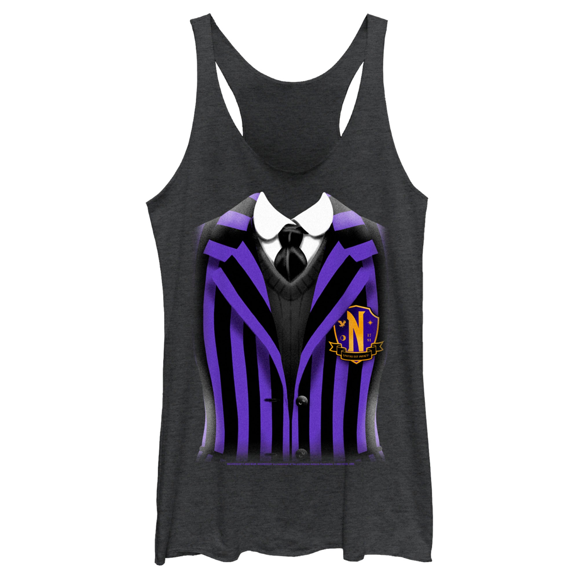 Women’S Wednesday Nevermore Academy Uniform Purple Racerback Tank Top