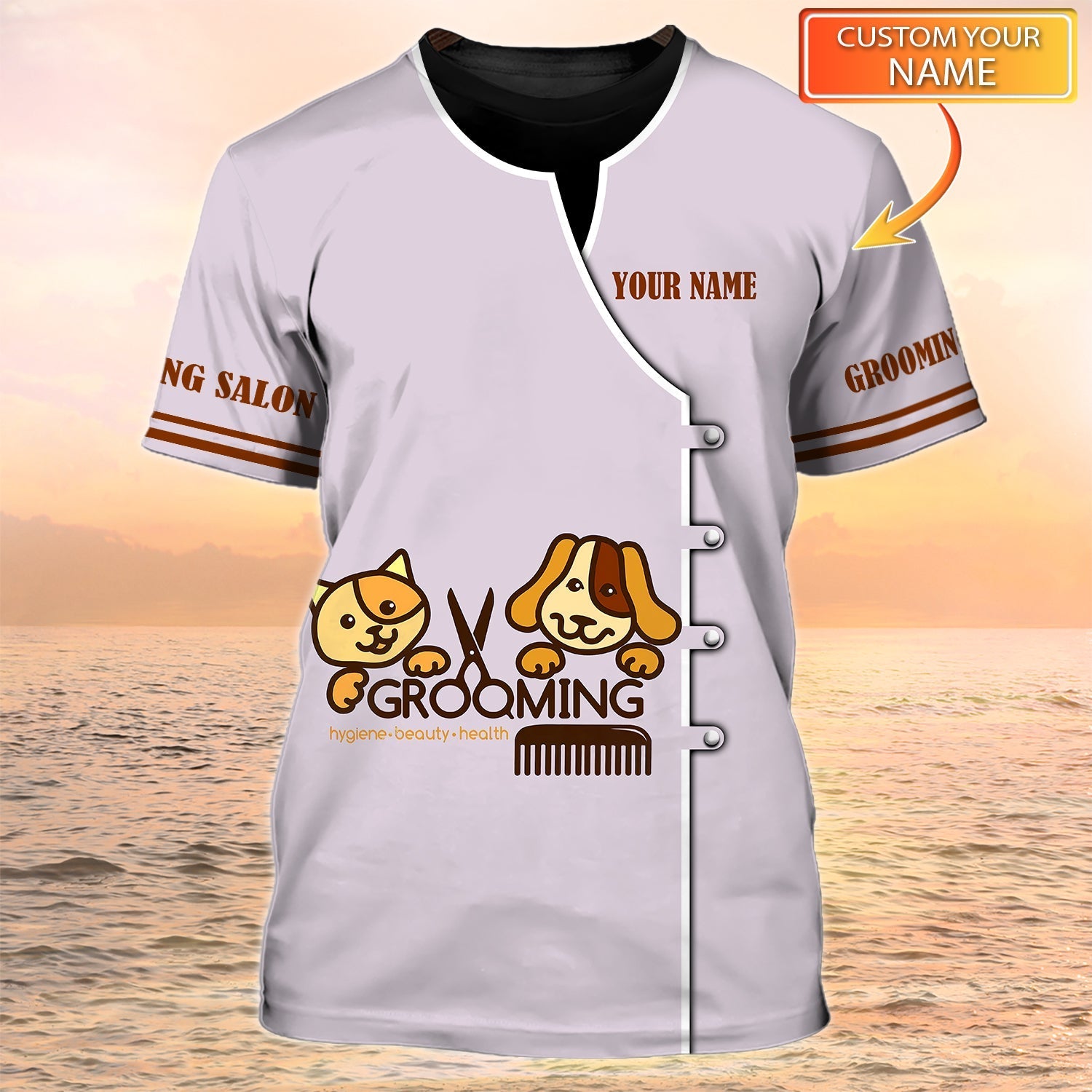 Custom With Name 3D Groomer Shirts Grooming Salon Hygiene Beauty Health