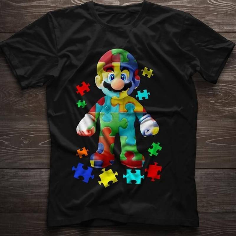 Autism Super Mario Autism Supporter T Shirt