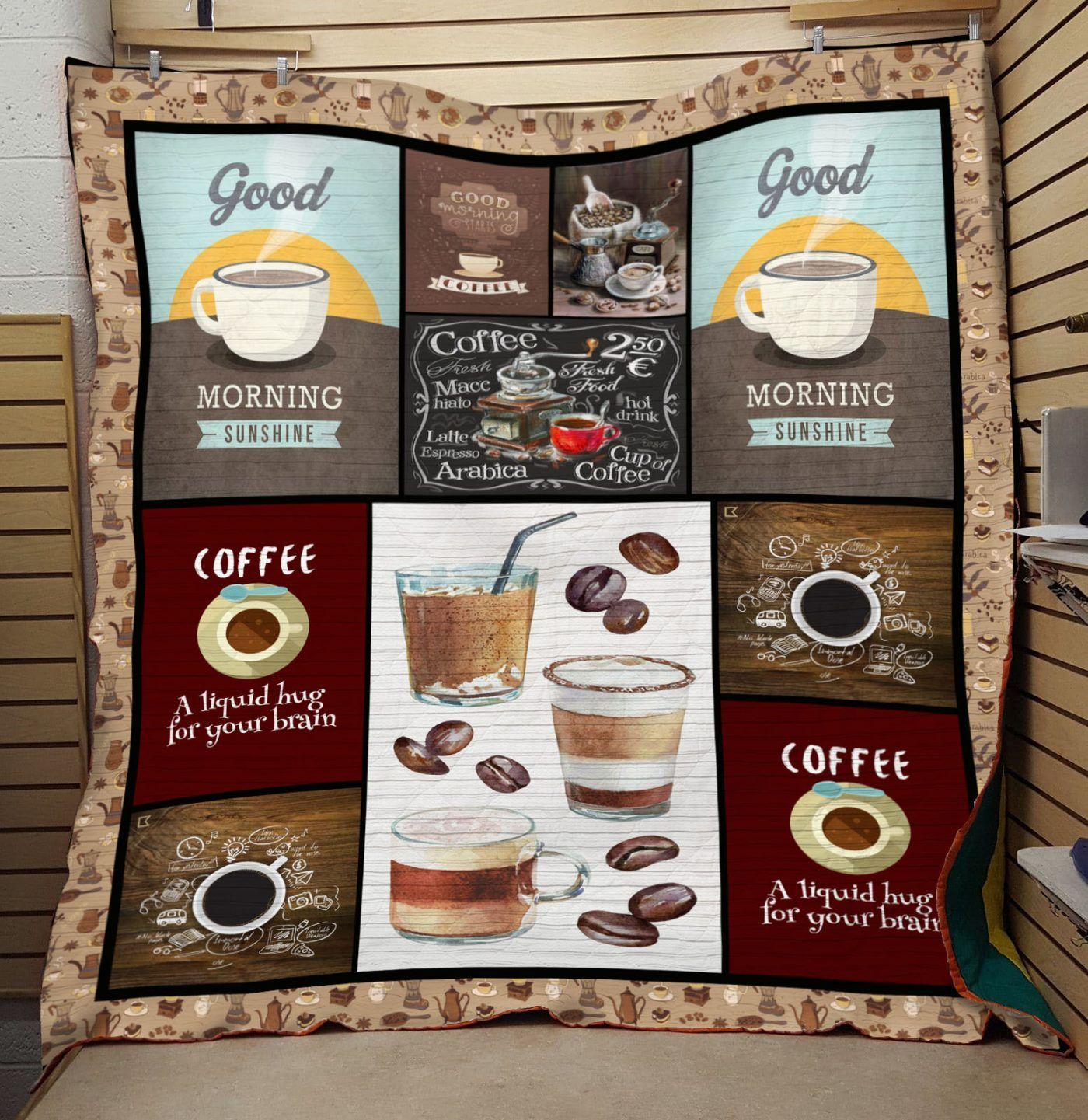 Good morning sunshine coffee 3D Quilt Blanket HGM15