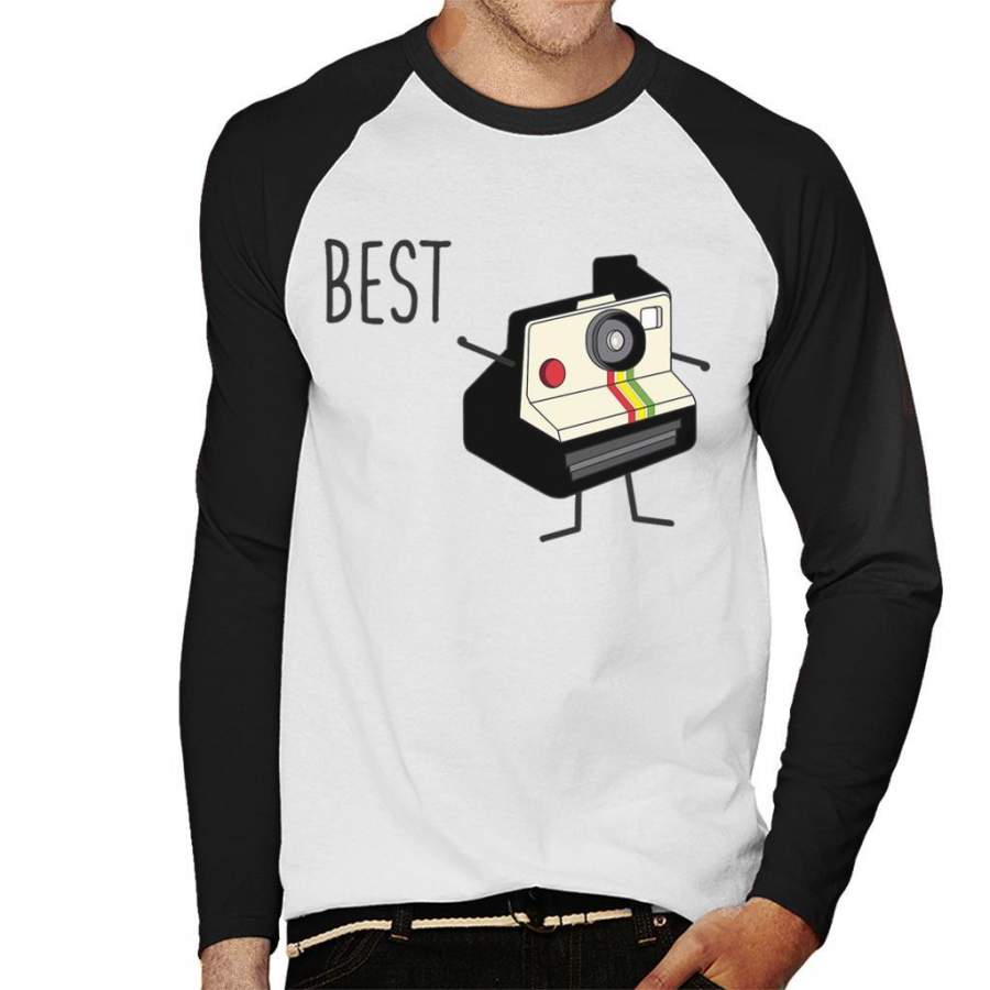 Best Friends Fun Vintage Camera Men’s Baseball Long Sleeved T-Shirt