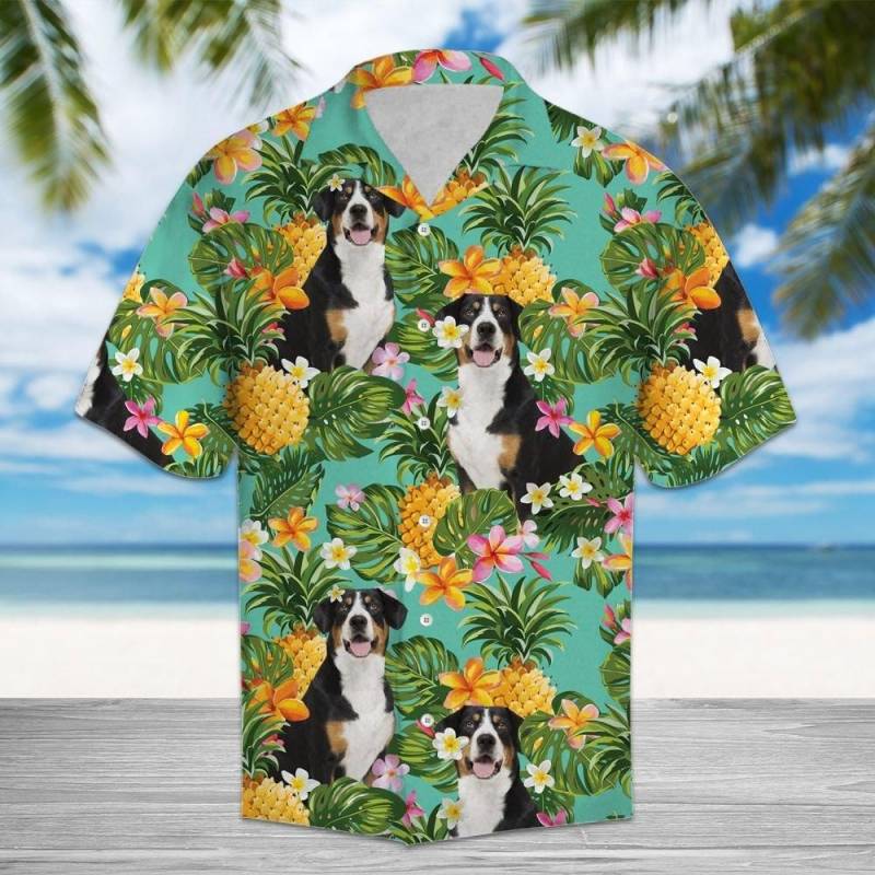 Artsyhomes Tropical Pineapple Entlebucher Mountain Dog Hawaiian Ha93960