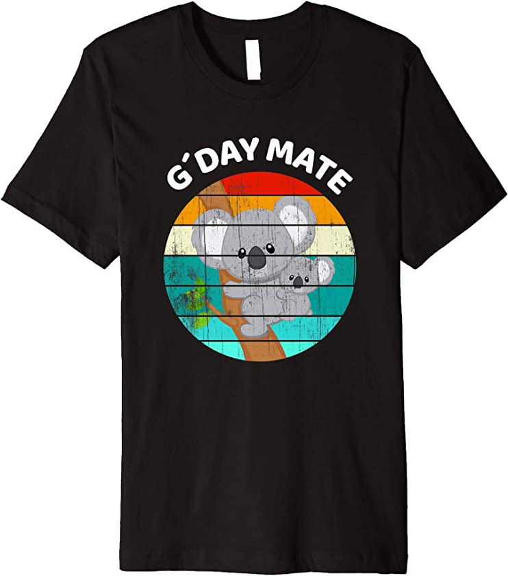 Australia G’Day Mate – Cute Koalas Retro Vintage Premium T-Shirt