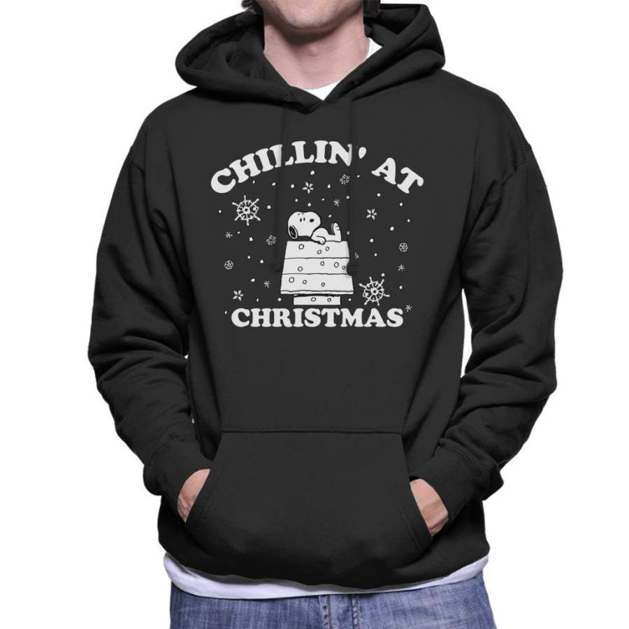 Peanuts Chillin At Christmas Snoopy Men’s Hooded Sweatshirt