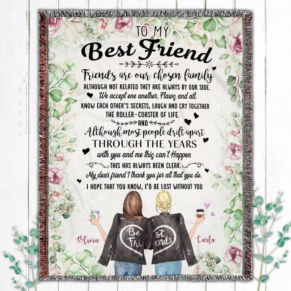 Personalized To My Best Friend Thank You For All|  Sherpa Woven Blanket| Gifts For Besties| Best Christmas Gift – Best Birthday Gift