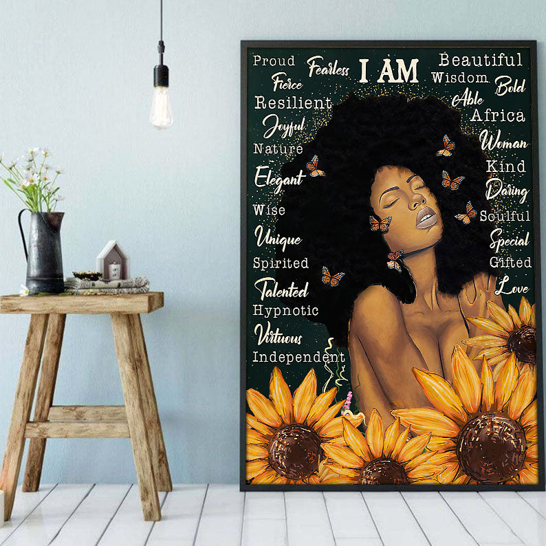 Nice African Best Canvas Prints Awesome Brown Skin Poster Praying Queen African Man Elegant Living Room Bedroom Bathroom Home Decoration