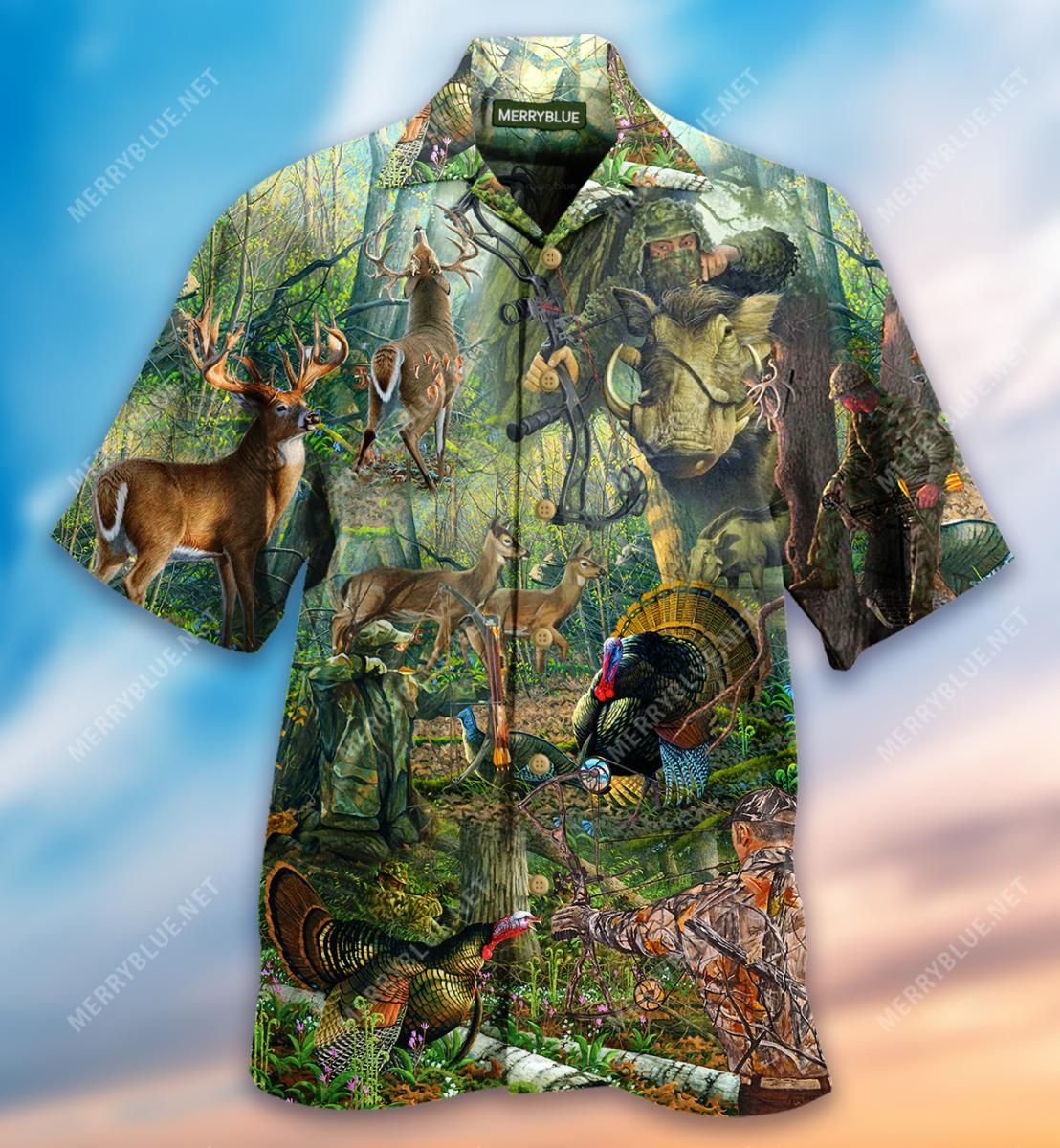 The Man The Myth The Hunting Legend Aloha Hawaiian Shirt Colorful Short Sleeve Summer Beach Casual Shirt For Men And Women