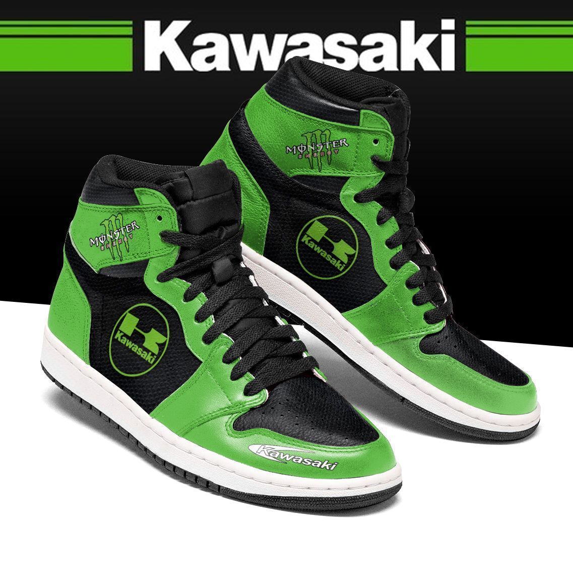 Kawasaki Ninja Racing Team BDA JD High top Shoes Sneakers Jordan Sneakers Sport Air Jordan High Sneakers Sport Sneakers