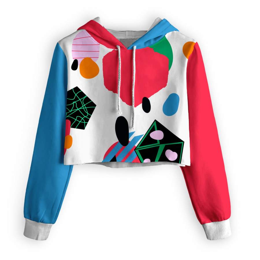 Abstract View Cropped Hoodie