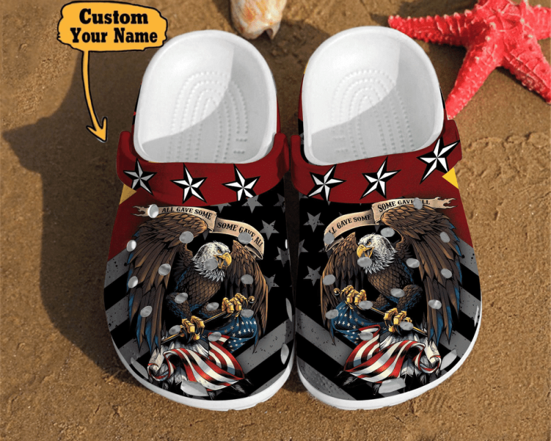 Veterans – Eagle America Flag Veteran Gift Clog Shoes For Men And Women