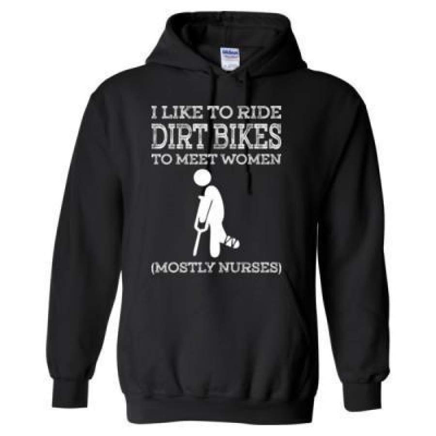 AGR I Like To Ride Dirt Bikes To Meet Women Mostly Nurses – Heavy Blend™ Hooded Sweatshirt