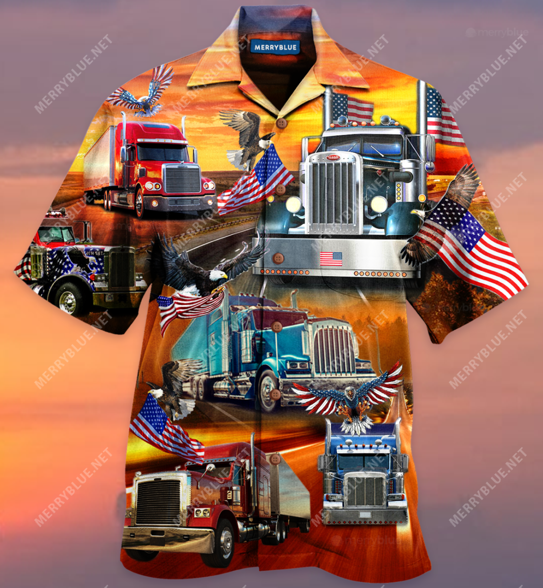 A Patriotic Truck Driver Unisex Hawaii Shirt Ha103464