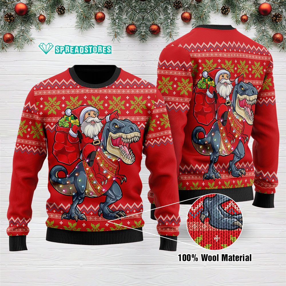 Ugly Sweatshirt Santa Tree Rex Ugly Sweater 1510