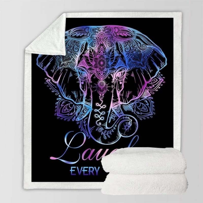 Boho Elephant CLH2511062F Sherpa Fleece Blanket