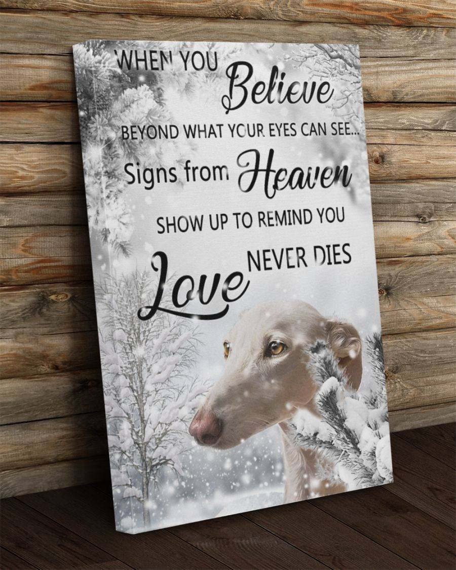 When You Believe Love Never Dies Canvas Gift for Friend Birthday Gift Warm Home Decor Wall Art Visual Art