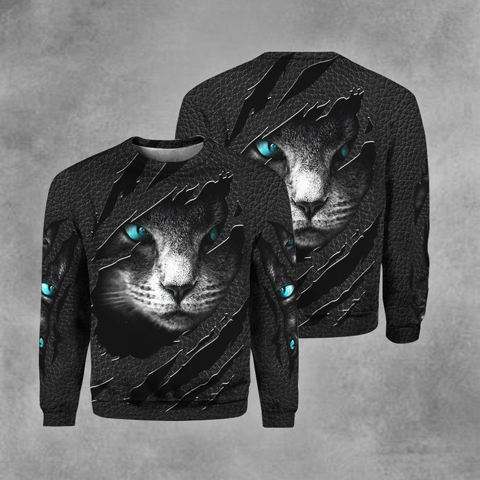 Hidden Cat Black Cat Crewneck Sweatshirt All Over Print Sweatshirt For Women Sweatshirt For Men