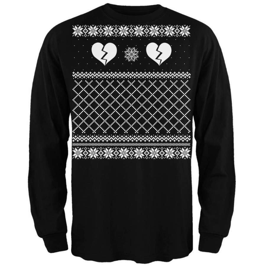 Anti Love Ugly Sweater Black Adult Long Sleeve T-Shirt