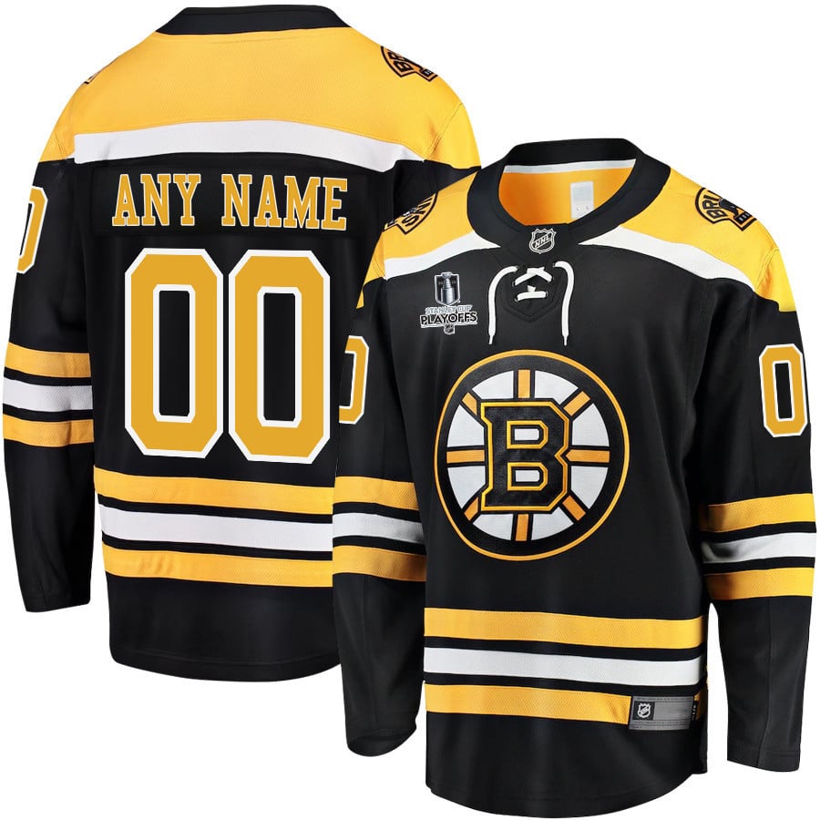 Boston Bruins Stanley Cup 2023 Playoffs Patch Home Breakaway Custom Men Jersey – Black