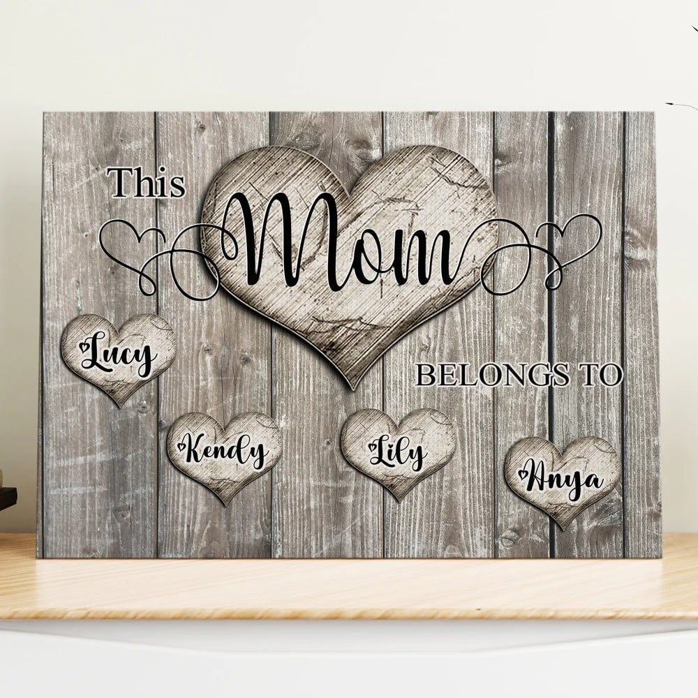 Personalized This Mom Belong To Kid Names Meaningful Canvas For Mother