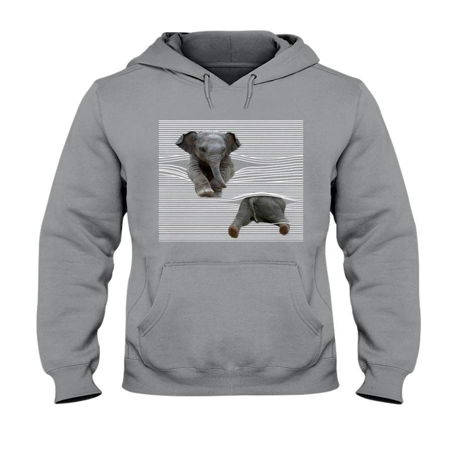 Funny Elephant Playing With Striped Wall Custom Design Hoodie