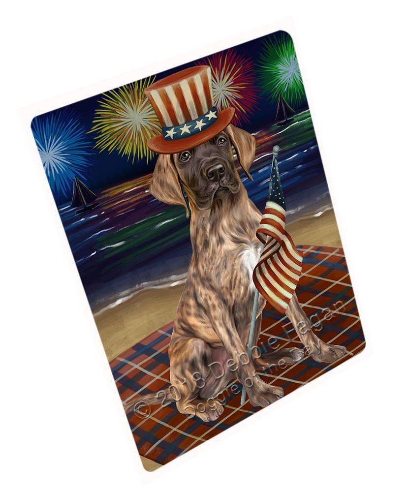 4Th Of July Independence Day Firework Great Dane Dog Blanket Blnkt55830 (37X57 Sherpa)