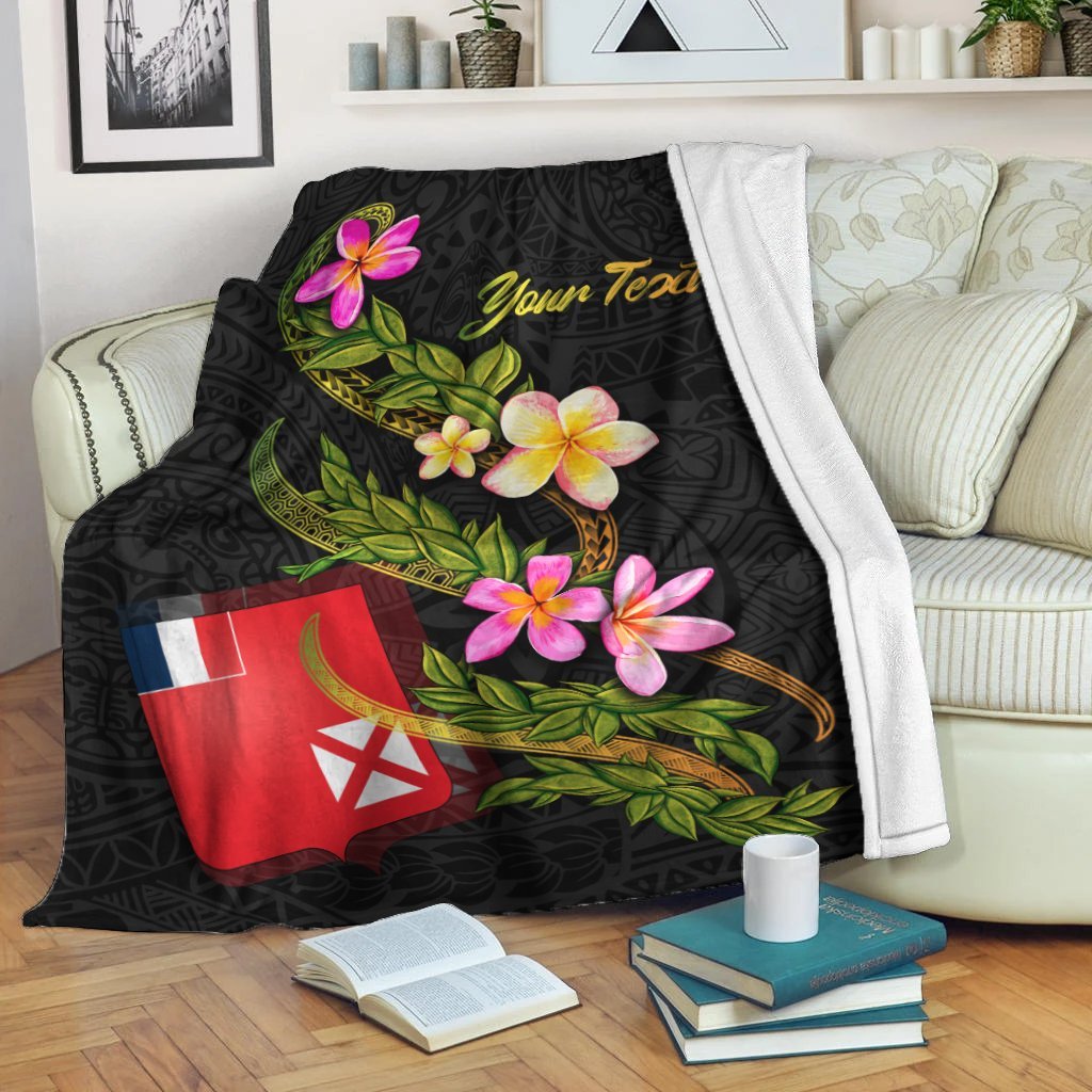 Wallis and Futuna Polynesian Custom Personalised Blanket – Plumeria Tribal – BN12