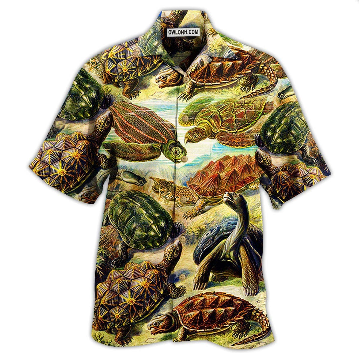 Turtle Be Not Afraid Of Going Slowly Beach – Hawaiian Shirt  – Owl Ohh