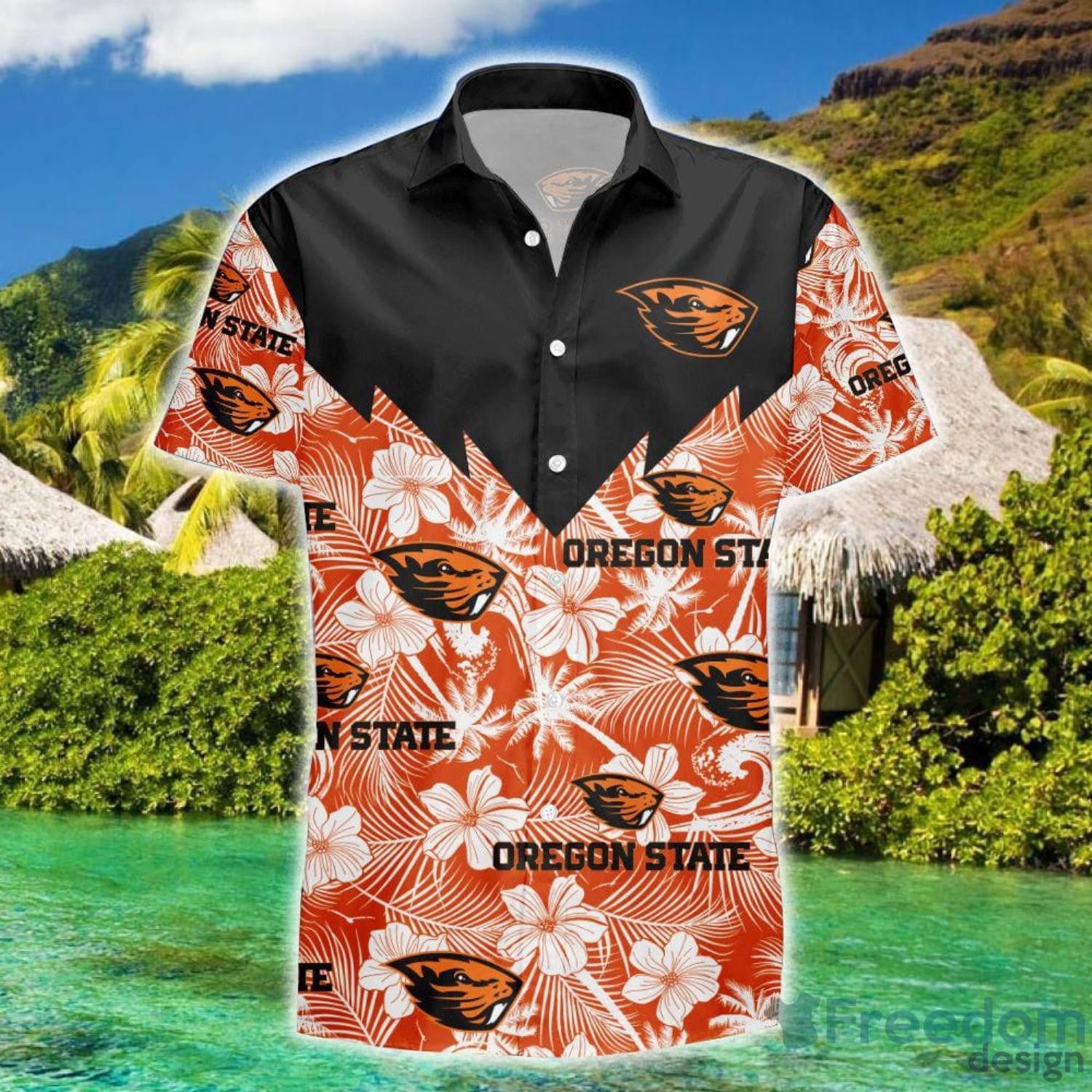 NCCA Oregon State Beavers Tropical Seamless Trendy Hawaiian Shirt Aloha Shirt