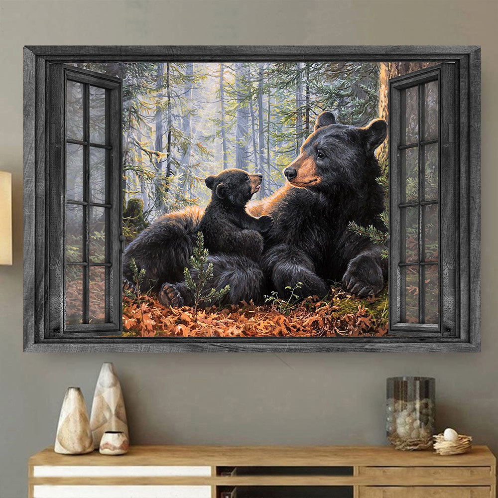 Bear 3D Wall Art Painting Art Home Decor Living Decor Black Bear Gift