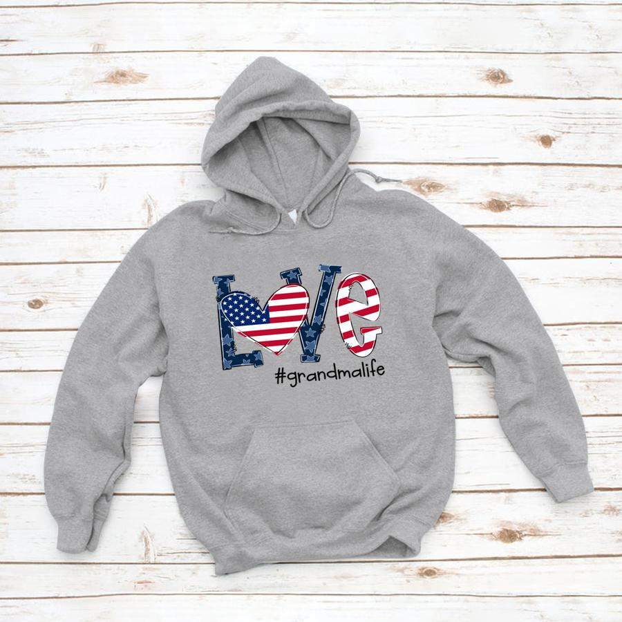 PERSONALIZED LOVE GRANDMA LIFE AMERICAN FLAG SHIRT