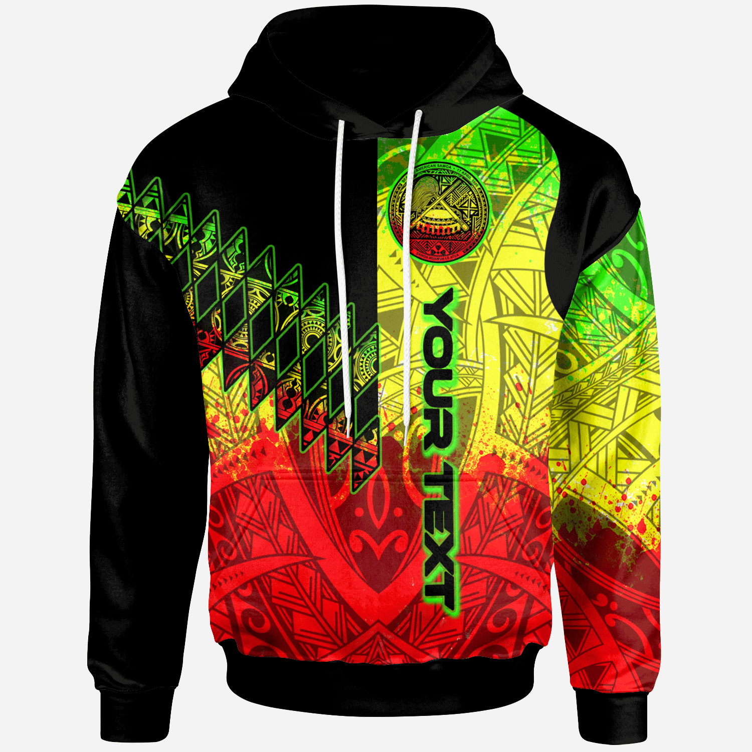 American Samoa Custom Personalised Hoodie – Reggage Color Symmetry Style – BN01