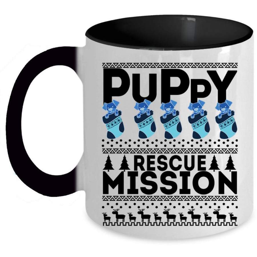 Cute Gift For Dog Lovers Coffee Mug, Puppy Rescue Mission Accent Mug