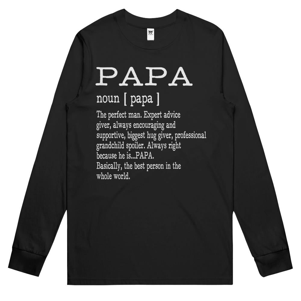 Papa Definition Grandpa Father’S Day Gifts – Men Father’S Day Gift Long Sleeve T Shirts