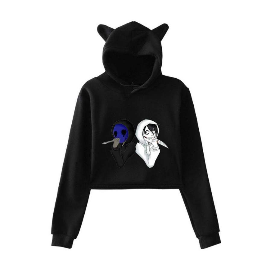 Pop Creepypasta Hoodie for Girl with Bunny Ear Party Costume Ideal Gift