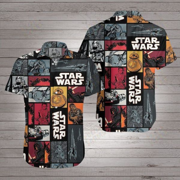 Sw Hawaiian Shirt Stormtrooper Darth Vader Pattern Grey Aloha Ha58357